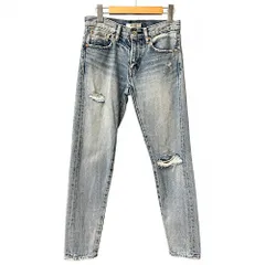 マウジー MOUSSY CRASH TAPERD DENIM PANTS クラッシュ デニム パンツ 青 ブルー 24インチ 010BAA11-3620