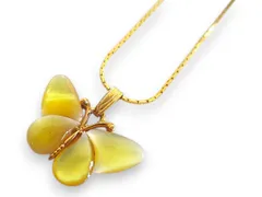 蝶デザイン ネックレス アンティーク 貝 蝶 アクセサリー