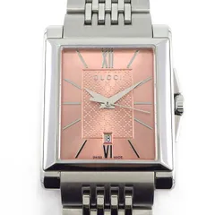 グッチ GUCCI 腕時計 Gタイムレス レクタングル 138.5/YA138502 デイト サンレイ ディアマンテ ピンク文字盤 SS クオーツアナログ 【中古】のサムネイル