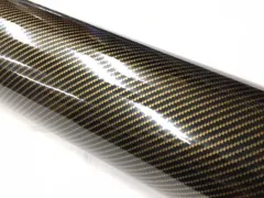【新着商品】2Dカーボンシートゴールド 152ｃｍ×30ｃｍ カーラッピングシート艶あり