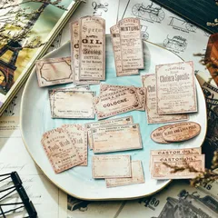 【人気商品】22枚 シール フレークシール コラージュ 素材 ボトルラベル フレークシール レトロ 手帳シール ヴィンテージ メモ用紙 ステッカー 手帳デコ 日記シール ジャンクジャーナル ノートシール