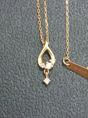 canal 4℃ ヨンドシー K10 ネックレス ダイヤモンド付き 40㎝ 0.8g ピンクゴールド 金 10金