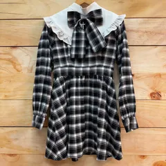 Ank Rouge アンクルージュ チェック ワンピース 襟付き リボン付き