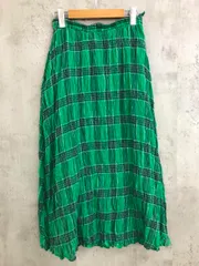 美品■Samansa Mos2　サマンサ モスモス   チェック  マキシ スカート sizeF/緑■◆レディース