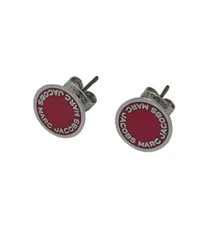 MARC JACOBS マークジェイコブス ロゴ ディスク エナメル スタッドピアス 中古 D4