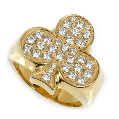 K10YG イエローゴールド クローバー リング・指輪 ダイヤモンド1.25ct 20号 19.4g ユニセックス 中古