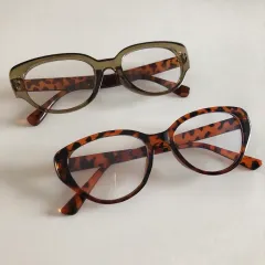 ウェリントンメガネ 2種 まとめ 新品 レオパード グリーン カーキ y2k 半透明