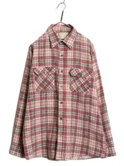 【お得なクーポン配布中!】 70s 80s シアーズ チェック プリント フランネル シャツ メンズ XL 程/ ヴィンテージ ネルシャツ プリネル 薄手 長袖シャツ 大きいサイズ 