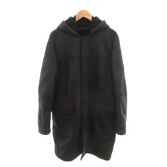 セオリー Theory 美品 ムートンコート リアルレザー フード ロング丈 L 黒 ブラック /YJ ■GY11