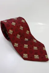 Burberrys バーバリー シルクネクタイ レッド系 ノバチェック 3-N145/1/NP
