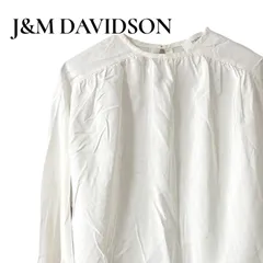 J&M DAVIDSON ジェイアンドエムデヴィッドソン ホワイト レディース トップス シャツ ブラウス 長袖 ギャザー プルオーバー クルーネック【サイズ6】Sサイズ相当 0001278OCのサムネイル