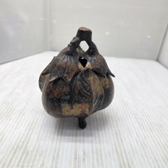 鉄製 高岡銅器 香炉三茄子伝統美術工芸品 瑞峰作 三茄子 香炉 香立て