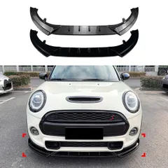 【送料込み】ミニクーパーS (Mini Cooper S) JCW F55 F56 F57 前期 2014-2021年 専用 フロントリップ スポイラー エアロパーツ バンパーガード ピアノブラック調 光沢 高級感 ドレスアップ