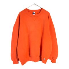 90年代 USA製 RUSSELL ATHLETIC ラッセル 無地 スウェット 大きいサイズ オレンジ(メンズ XXL)中古 古着 X5943