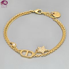 現行/美品✨ DIOR Petit CD ダブルブレスレット スター シルバー
