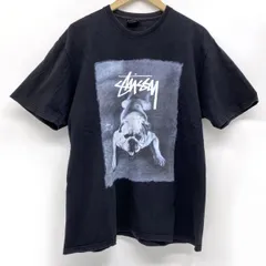 STUSSY ステューシー BULLDOG TEE ブルドッグ 半袖 Tシャツ Lサイズ ブラック ※中古