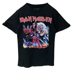 S アイアンメイデン ヘヴィメタ バンT バンド ビッグプリント ブラック 黒 Tシャツ レディース ユニセックス メンズ 古着 半袖 CHM