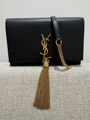 YSL イヴサンローラン チェーンショルダーバッグ リップ柄 ブラック系 