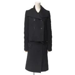 BURBERRY バーバリー スカートセットアップ サイズ38 カットオフ加工 ニット切替 ダブルジャケット+ラップスカート ブランド古着【中古】20260320/RA8552