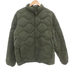 ユニクロ UNIQLO 美品 ウルトラライトダウン ジャケット L カーキ キルティング スタンドカラー /NL ■GY12
