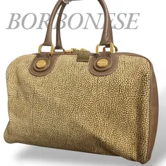 【MY0448】BORBONESE ボルボネーゼ ハンドバッグ ミニボストン スエード レザー うずら柄 手提げ 鞄 ブラック レディース レトロのサムネイル