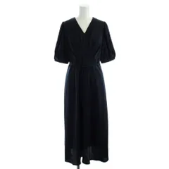 セルフォード CELFORD サテンワンピース 36 紺 ネイビー Vネック 半袖 /AB ■OS