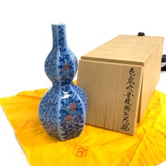 NA3305 九谷焼 北出不二雄 作陶展出品作 色絵更紗小鳥文瓶 - メルカリ