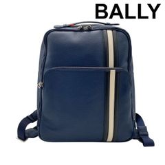 バリー BALLY コーネル CORNEL バックパック リュックサック ビジネスリュック ストライプ柄 A4収納 インク レザー メンズ 6D164