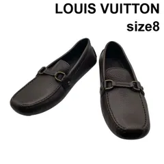 ● ルイヴィトン LOUIS VUITTON モンテカルロ ドライビングシューズ モカシン ローファー LVイニシャル モカ レザー 8 27cm メンズ 6D165のサムネイル