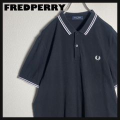 FRED PERRY ポロシャツ 刺繍ロゴ 黒 白ライン XL - メルカリ
