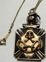 70,sスカルチャーム14/20 GFロックンロールリアルヴィンテージネックレス