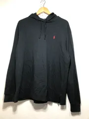 503002 POLO RALPH LAUREN 鹿の子 フード カットソー L ブラック ロンＴ パーカー ポロ ラルフローレン