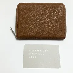 D835 未使用 マーガレットハウエルアイデア MARGARET HOWELL idea 折り財布 財布 　二つ折り財布　ラウンドファスナー レディース 本革　レザー　牛革　キャメル かわいい　大人 おしゃれ　コンパクトのサムネイル