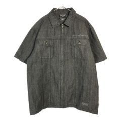 ROCAWEAR 로카웨어 지퍼 업 반소매 셔츠 블랙 (맨즈 XL) 중고 헌 옷 X5966