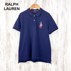 POLO RALPH LAUREN ポロラルフローレン CLASSIC FIT クラシックフィット アメリカン 星条旗 ビッグ ポニーロゴ刺繡 鹿の子 半袖 ポロシャツ ネイビー メンズ トップス
