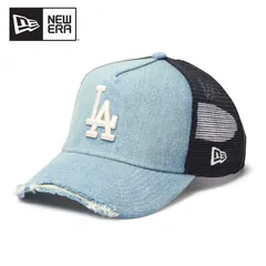 [新品] NEW ERA / ニューエラ 9FORTY A-Frame トラッカー MLB Damaged Denim ロサンゼルス・ドジャース ネイビー