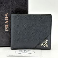 最高級美品】PRADA プラダ サフィアーノ 三角プレート マネークリップ