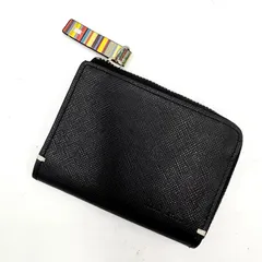 未使用保管品● Paul Smith ポールスミス ジップストローグレイン2 折り財布 L字ファスナー 定期入れ ブラック メンズ