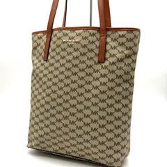 マイケルコース MICHAEL KORS トートバッグ PVC レザー ベージュ オレンジ MK総柄 縦長 大容量 A4収納可能 肩掛け レディース メンズ ビジネス カジュアル 通勤 通学 ロゴ ゴールド金具 人気 定番 シンプル 上品