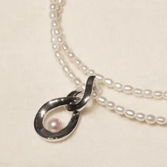 ミキモトペルリータ K18WG×シルバー パール ネックレス/25-3060