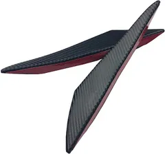 Saki&Masa 汎用 エアロ カナード フロントバンパー プロテクター セット カスタム ドレスアップ カ－ボン調 大2枚 (カ－ボン調 大2枚)