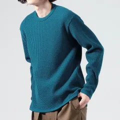 TOMORROWLAND tricot トゥモローランド トリコ ウォッシャブルウール ワッフルクルーネック Tシャツ カットソー ロンT ブルー メンズ 63-02-14-02020のサムネイル
