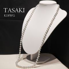 田崎真珠✨K18】あこや真珠 ステーションネックレス ロング パール 