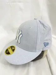 美品 New Era ニューエラ LP ニューヨーク ヤンキース 59FIFTY オックスフォード ベースボール キャップ size58.7cm/スカイブルー ■■レディース