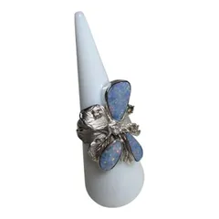 中古美品正規品 K18WG オパール ダイヤモンド リング 0.29ct 約12.2g 