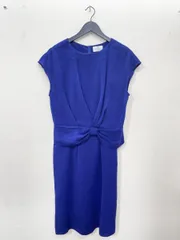 RITSUKO SHIRAHAMA リツコシラハマ オケージョンワンピース ドレープ 結婚式二次会 ドレス ワンピース size2/M相当/青 ■◇レディース