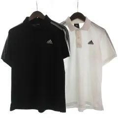 アディダス adidas 2点セット ポロシャツ 半袖 ブラック ホワイト M