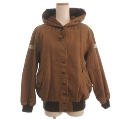 ピンクハウス PINK HOUSE ブルゾン 中綿 フード 裏地キルティング ワッペン ブラウン