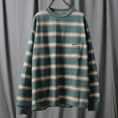 新品未使用 n(n) BY NUMBER (N)INE FOX MULTI BORDER LS TEE / フォックス刺繍 マルチボーダー ロングスリーブ ポケットTシャツ PN23S009NN GREEN sizeM 管理番号：2207-2805