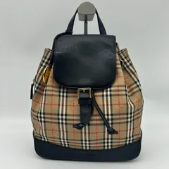 BURBERRY （バーバリー） ノバチェック シャドーホース リュックサック バックパック キャンバス レザー ベージュブラウン ダークブラウン 【中古】